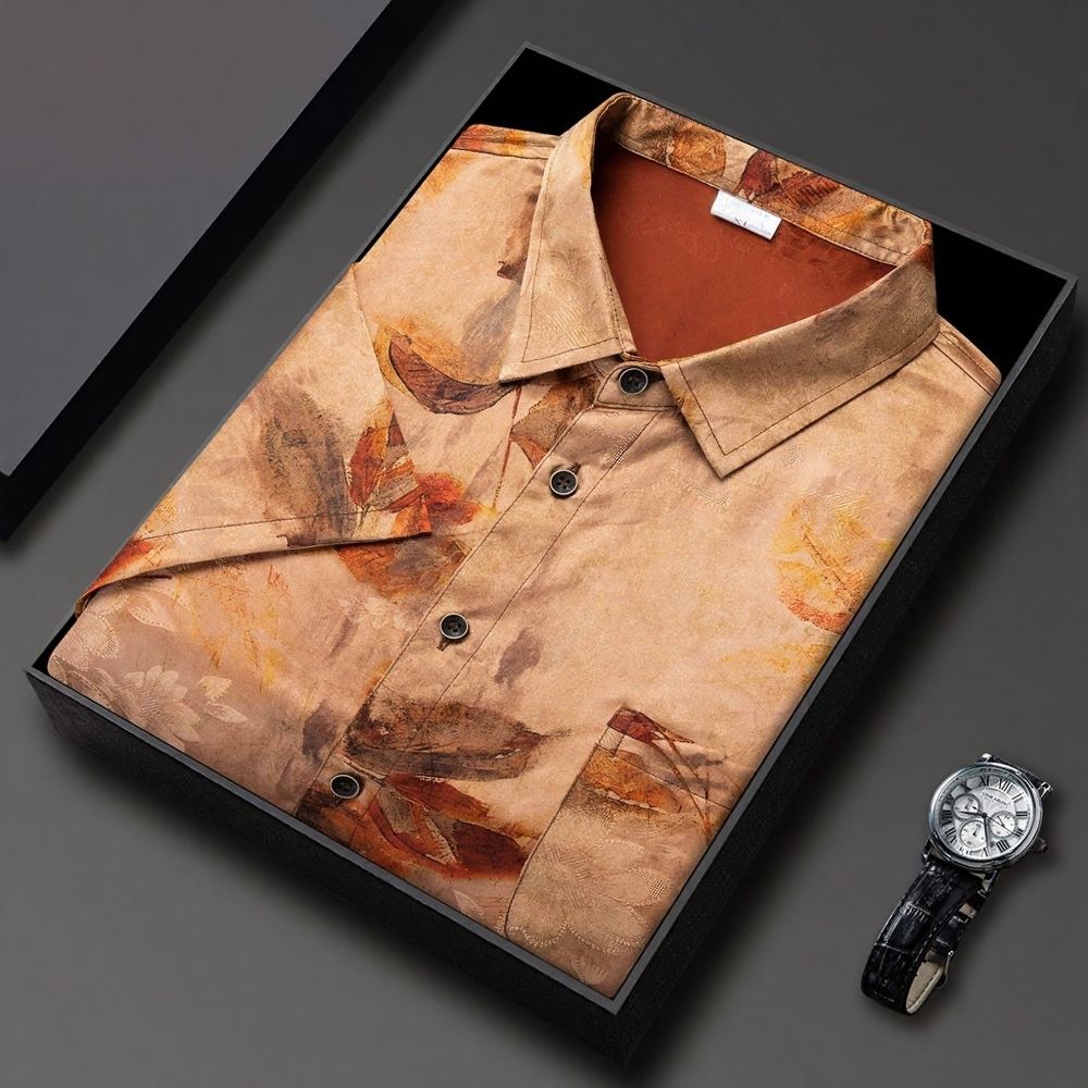 Fallen Leaf Pattern Luxury Business Shirt