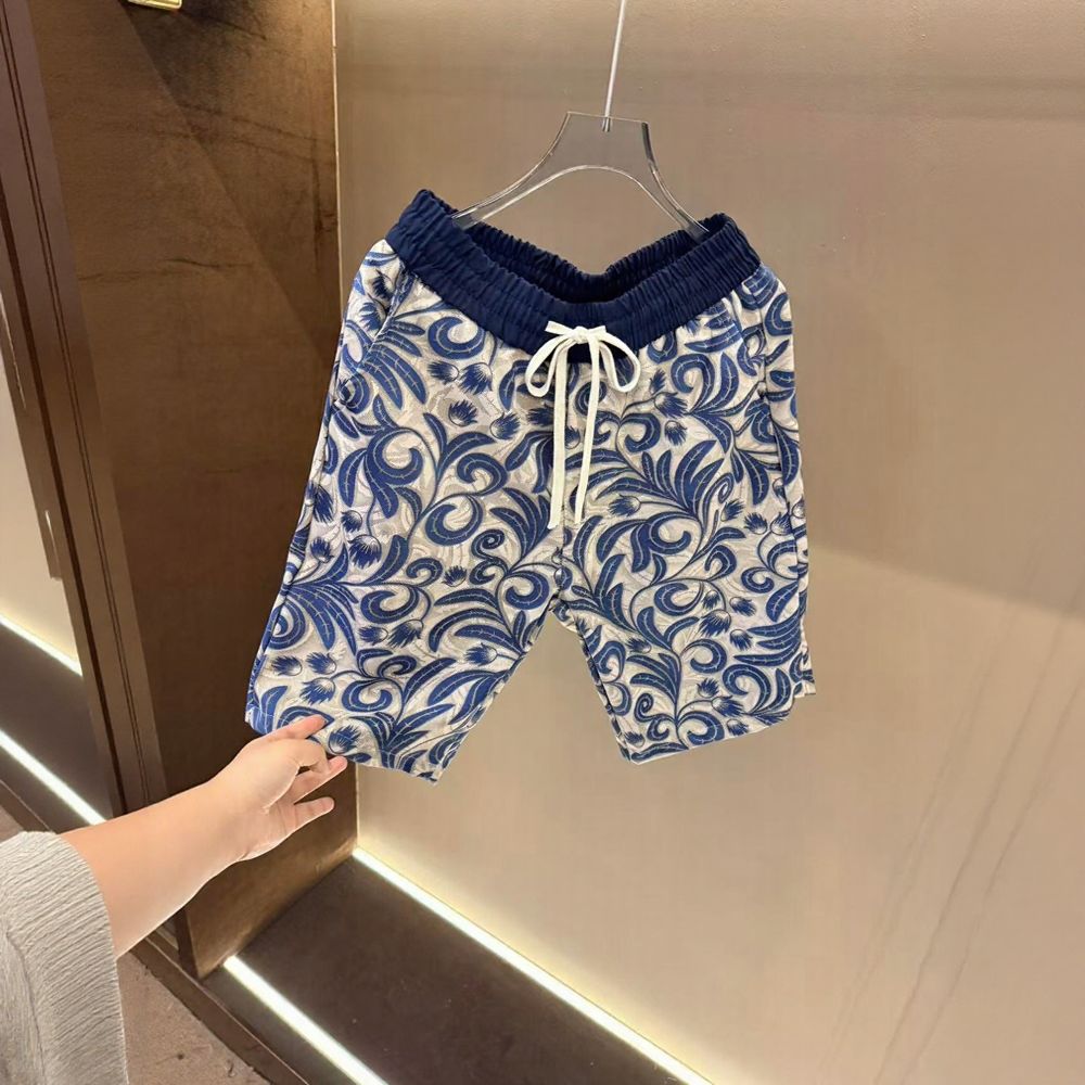 Luxury Letter Pattern Short Sleeve & Casual Shorts Set
