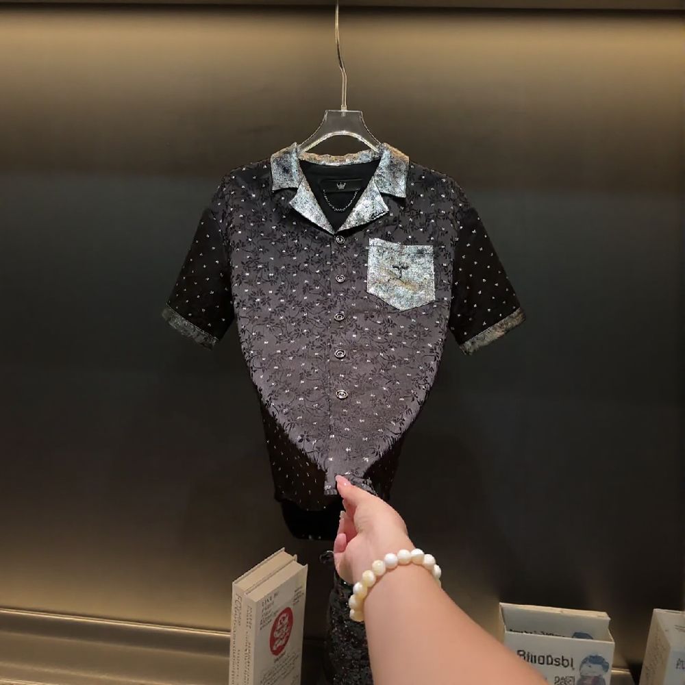 Silver Collar Subtle Embossed Polo Shirt