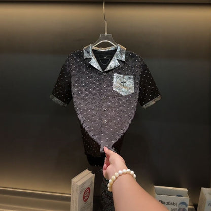 Silver Collar Subtle Embossed Polo Shirt