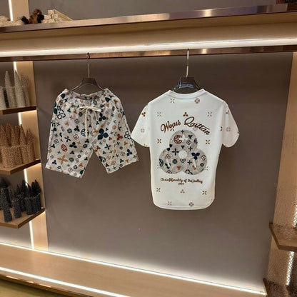 Leaf Pattern T‑Shirt & Shorts Set