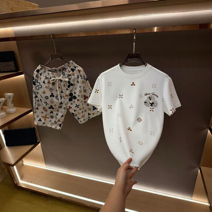 Leaf Pattern T‑Shirt & Shorts Set