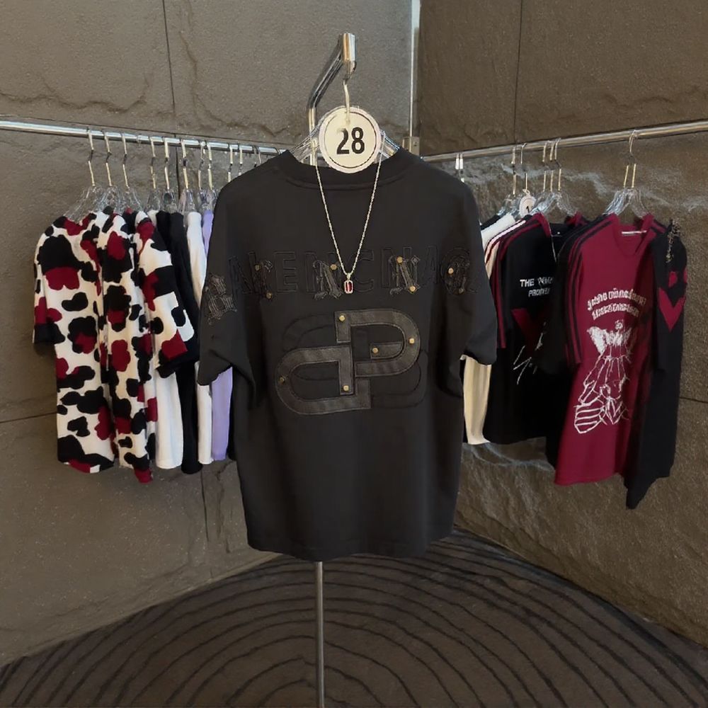 Leather Studded T‑Shirt