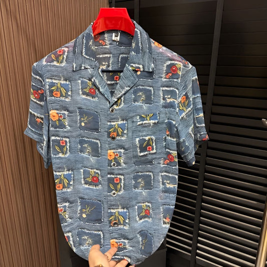 Flower Frame Print Shirt