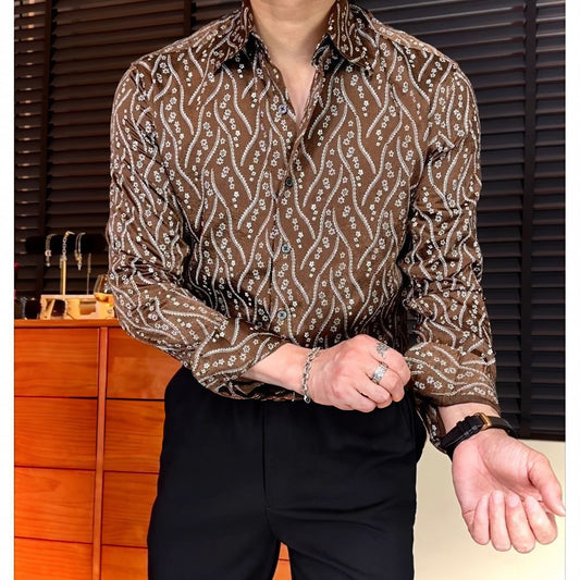 Wave & Floral Print Shirt