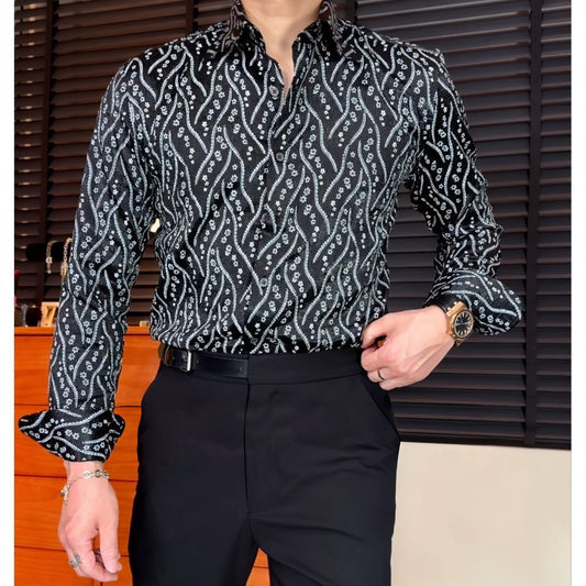 Wave & Floral Print Shirt