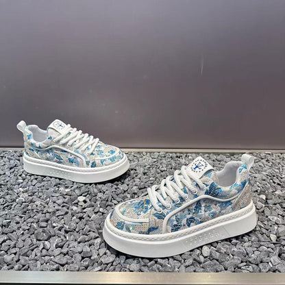 Rhinestone Height Increasing Casual Shoes