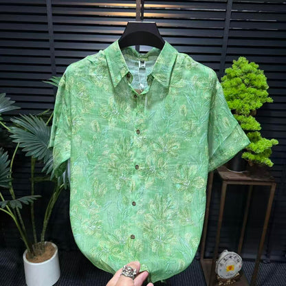 Green Floral Print Shirt