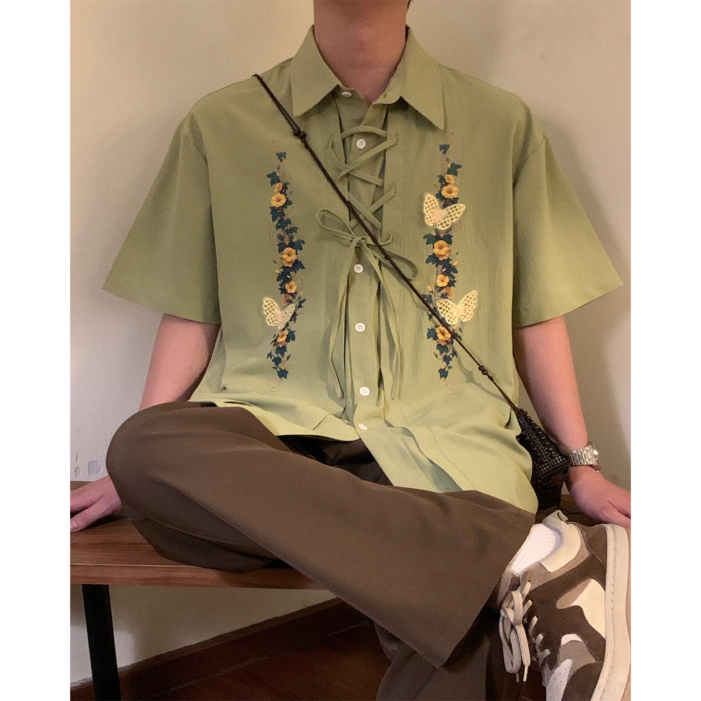 Elegant Butterfly Accent Shirt