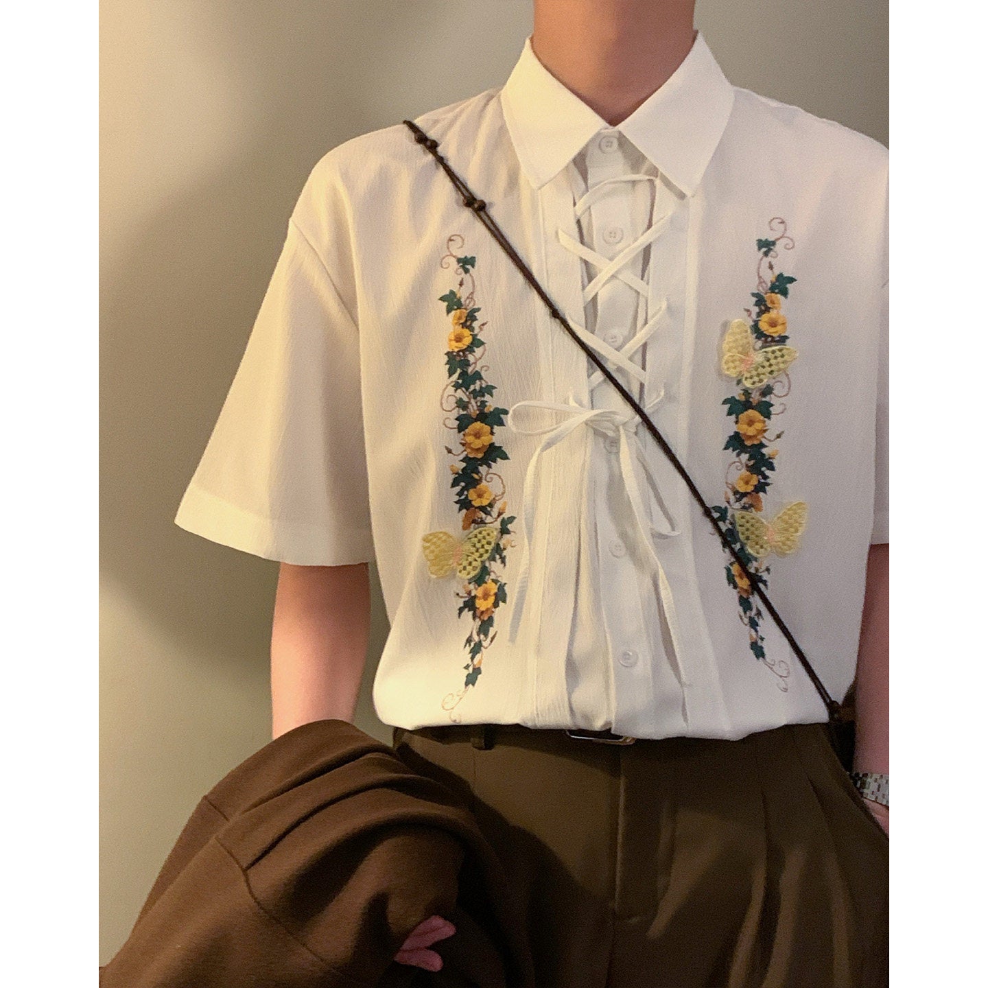 Elegant Butterfly Accent Shirt