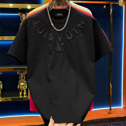 Rhinestone Star Embossed T-Shirt