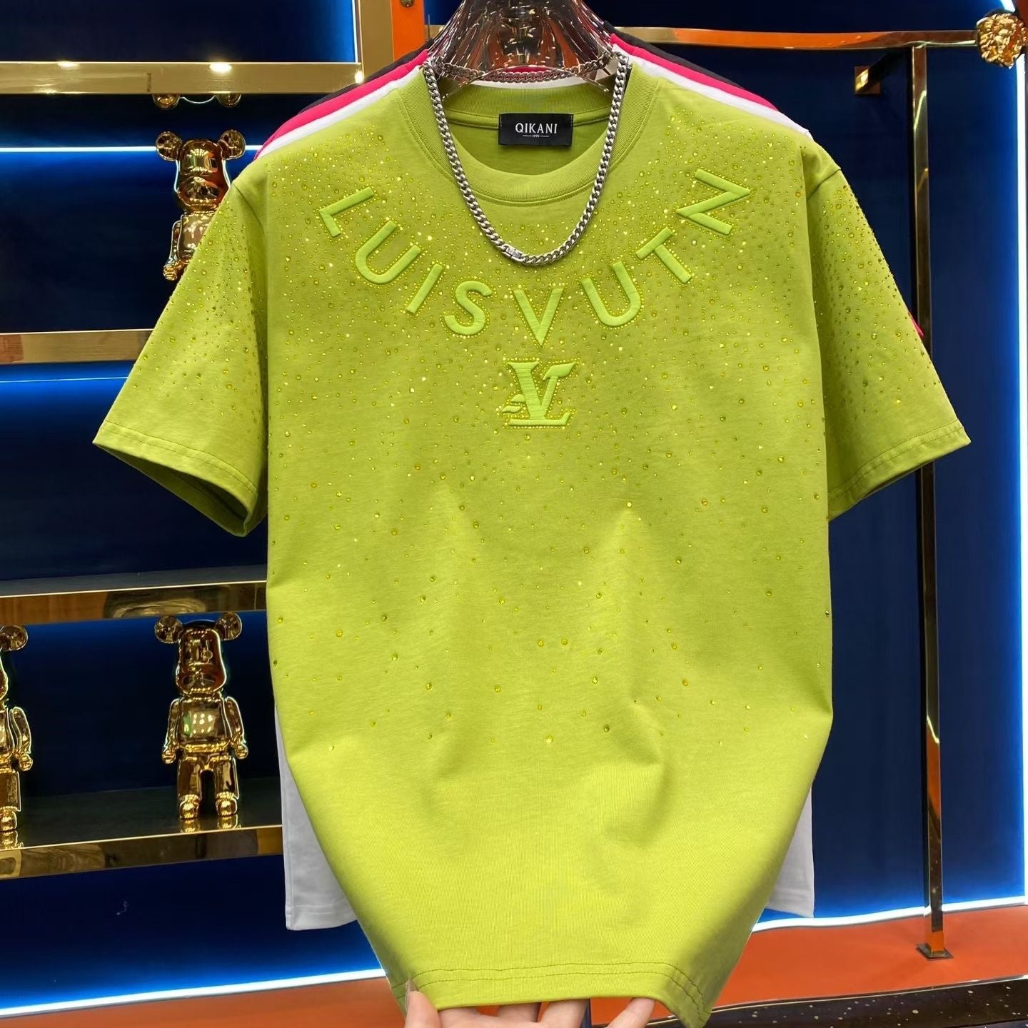 Rhinestone Star Embossed T-Shirt
