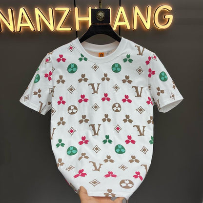 Clover Print Luxury Short Sleeve Shirt