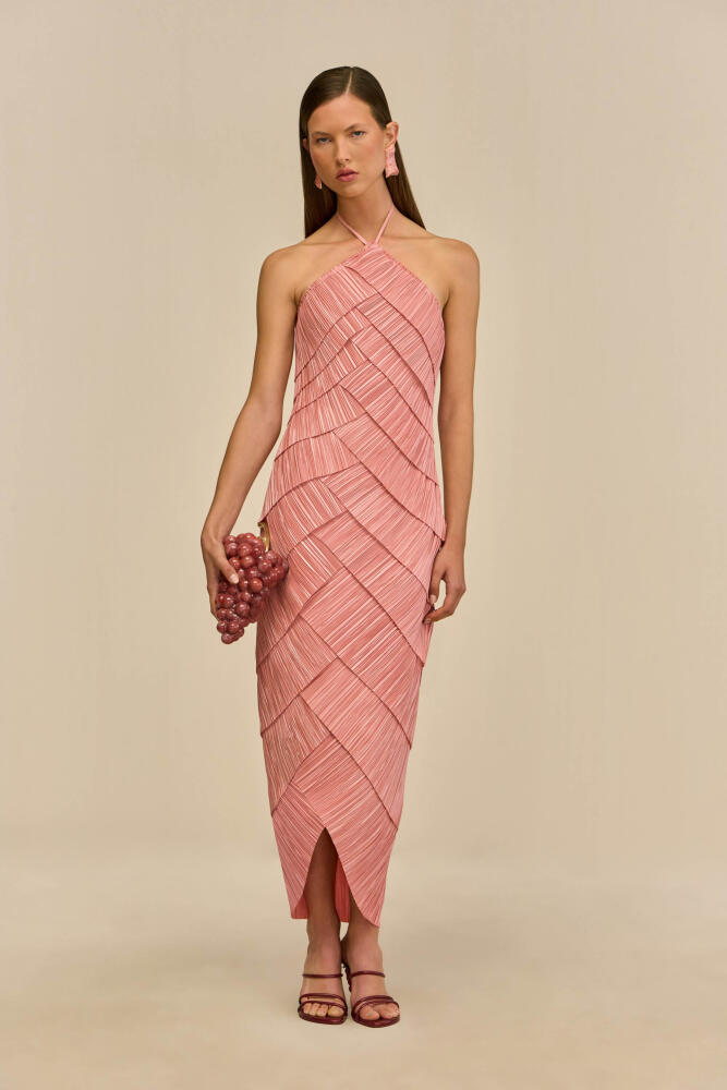 Ruched Layered Halter Maxi Dress