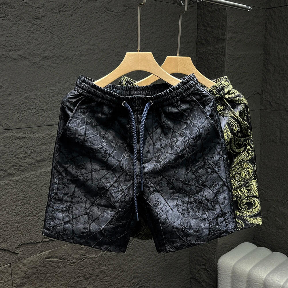 Vintage Subtle Pattern Embroidered Shorts