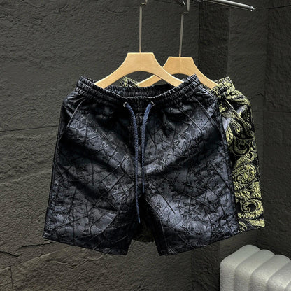 Vintage Subtle Pattern Embroidered Shorts