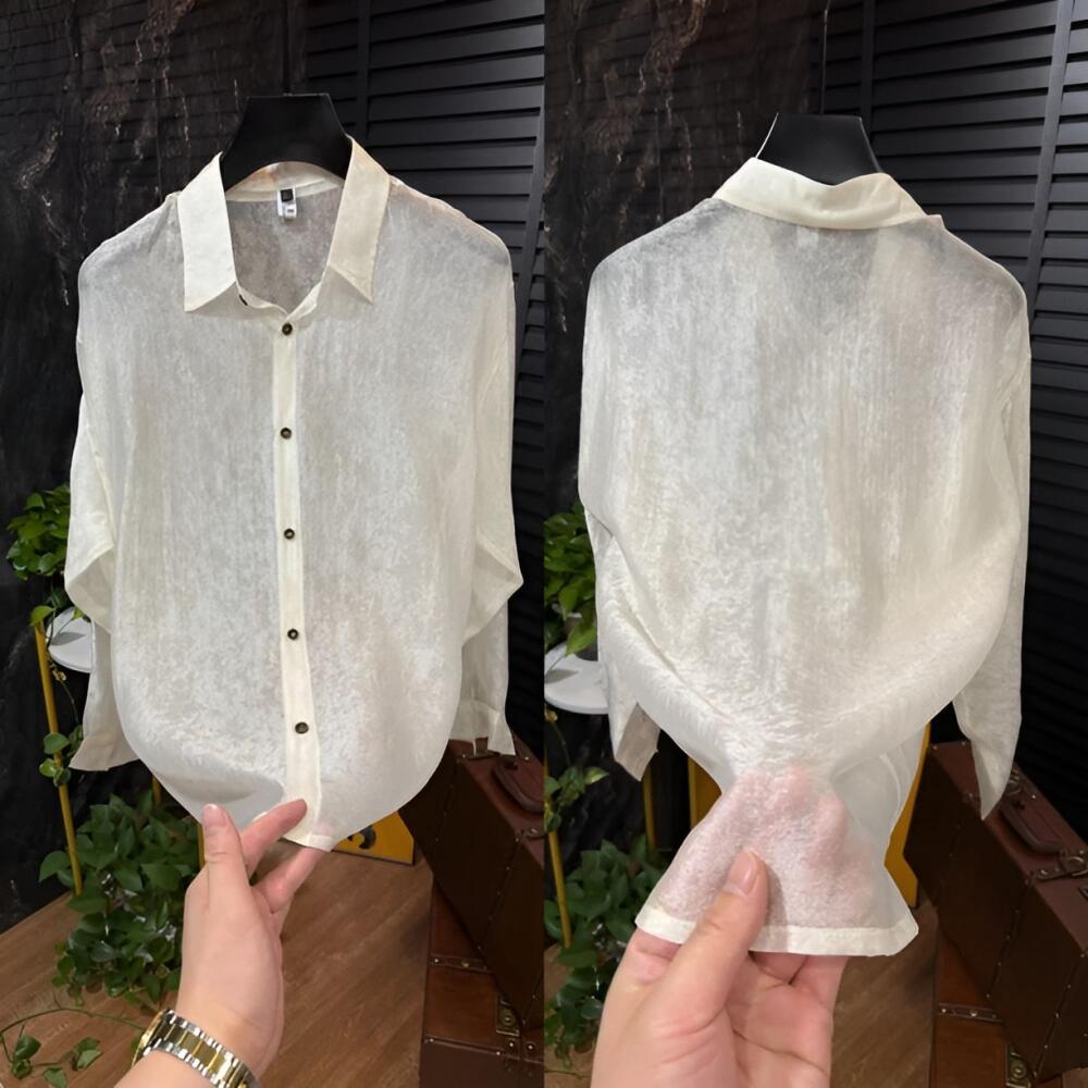 Sheer Shadow Pattern Shirt