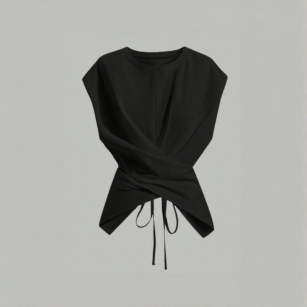 Tie-waist short sleeves