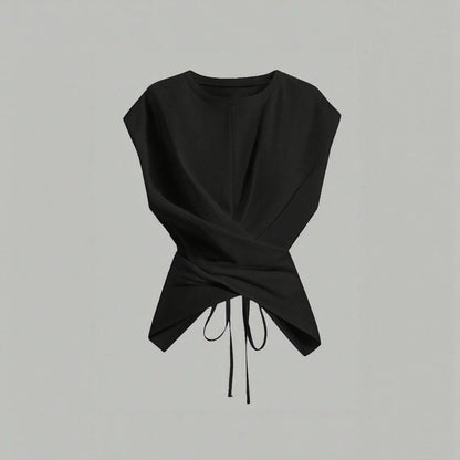 Tie-waist short sleeves