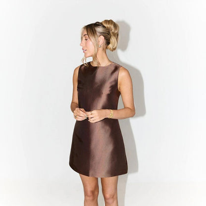 Luxury satin straight dress
