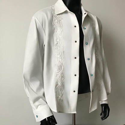 Luxury three-dimensional embroidered shirt