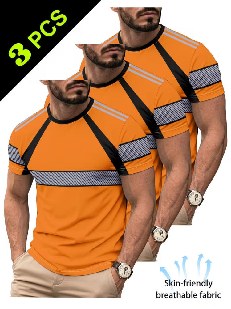 3-Pack High Visibility Reflective Work & Sport T-Shirts