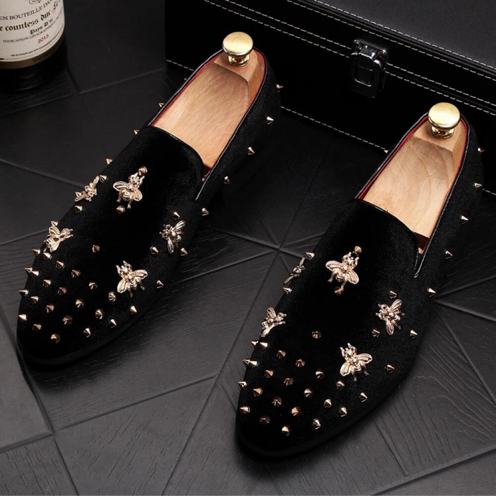 Bee Studded Loafers