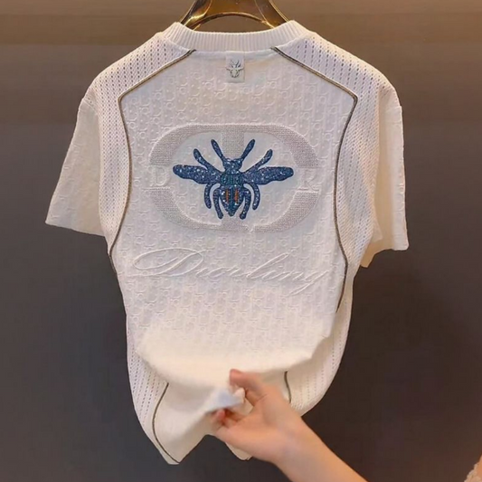 Sequin Bee Embossed T‑Shirt