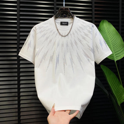 Lightning Rhinestone Short Sleeve T-shirt
