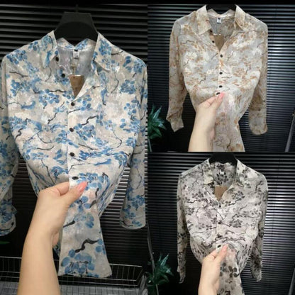 Branch Floral Sheer Shirt