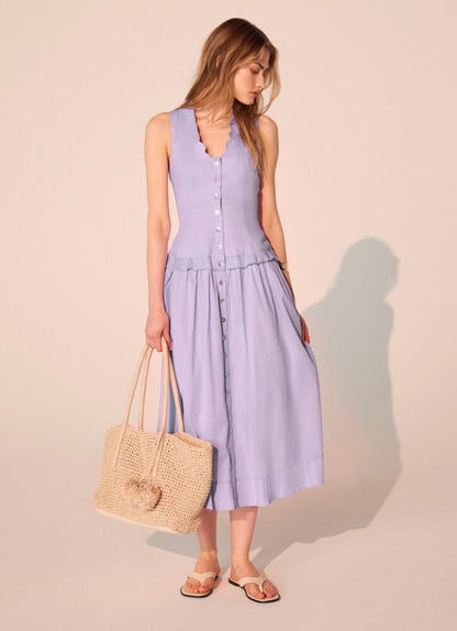 Button Down Sleeveless Dress
