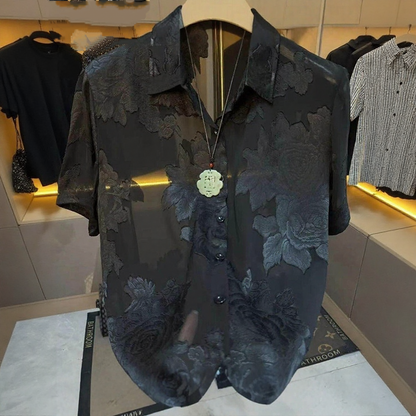 Floral Hollow Out Shirt
