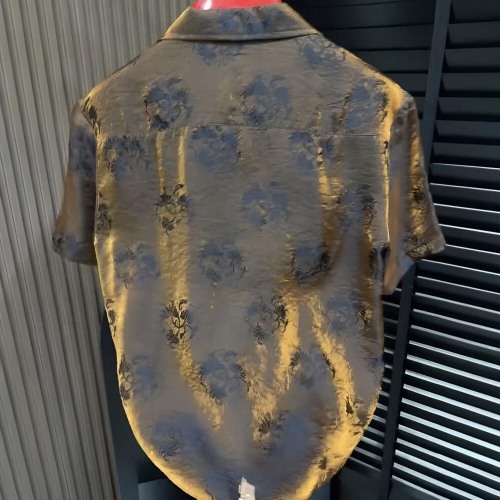 Gradient Floral Print Casual Shirt
