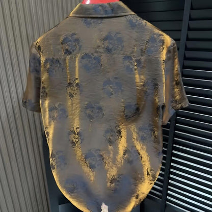 Gradient Floral Print Casual Shirt