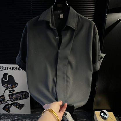 Luxury Sparkle Sequin Button Down Party Shirt