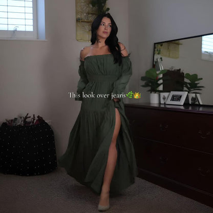 Bohemian Flowy Off-Shoulder Long Sleeve Blouse