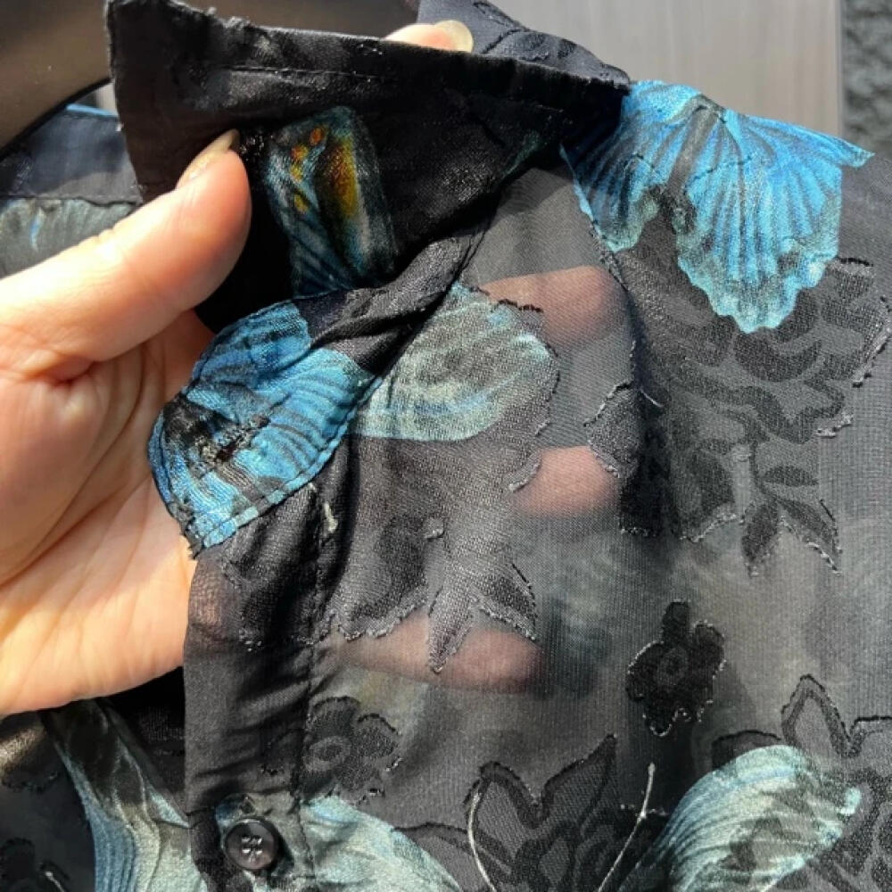 Lightweight Blue Butterfly Shirt