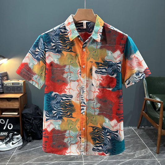 Oil painting style summer shirt