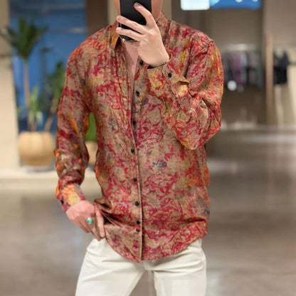 Red Pattern Designer Shirt