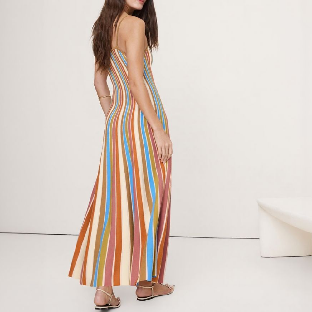 Sculpted Stripe Maxi Dress