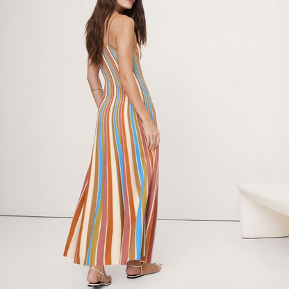 Sculpted Stripe Maxi Dress