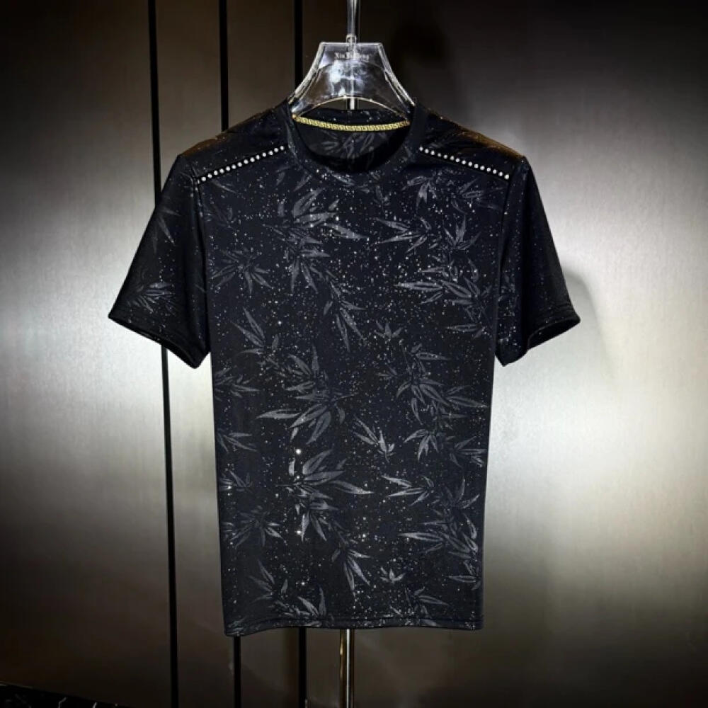 Bamboo Leaf Tone-on-Tone Sequin Shirt