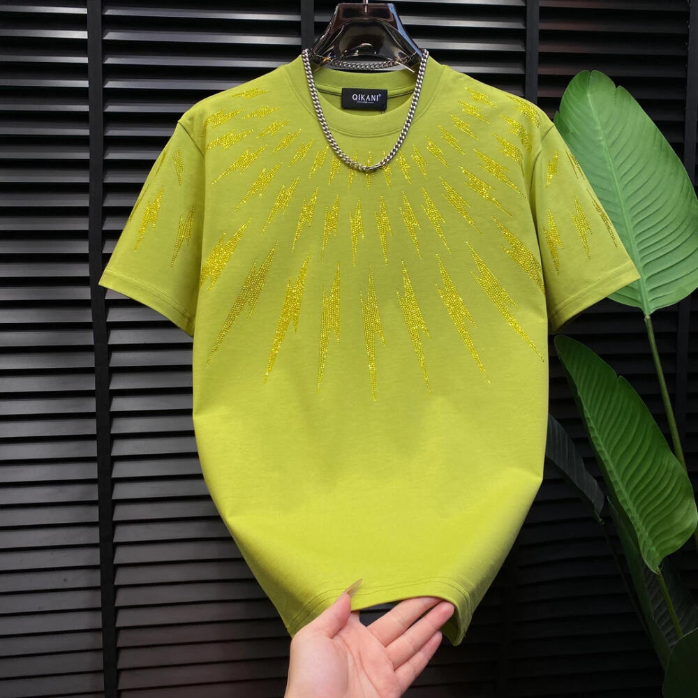 Lightning Rhinestone Short Sleeve T-shirt
