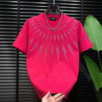 Lightning Rhinestone Short Sleeve T-shirt