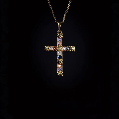 Full Paved Rhinestone Believer Cross Necklace