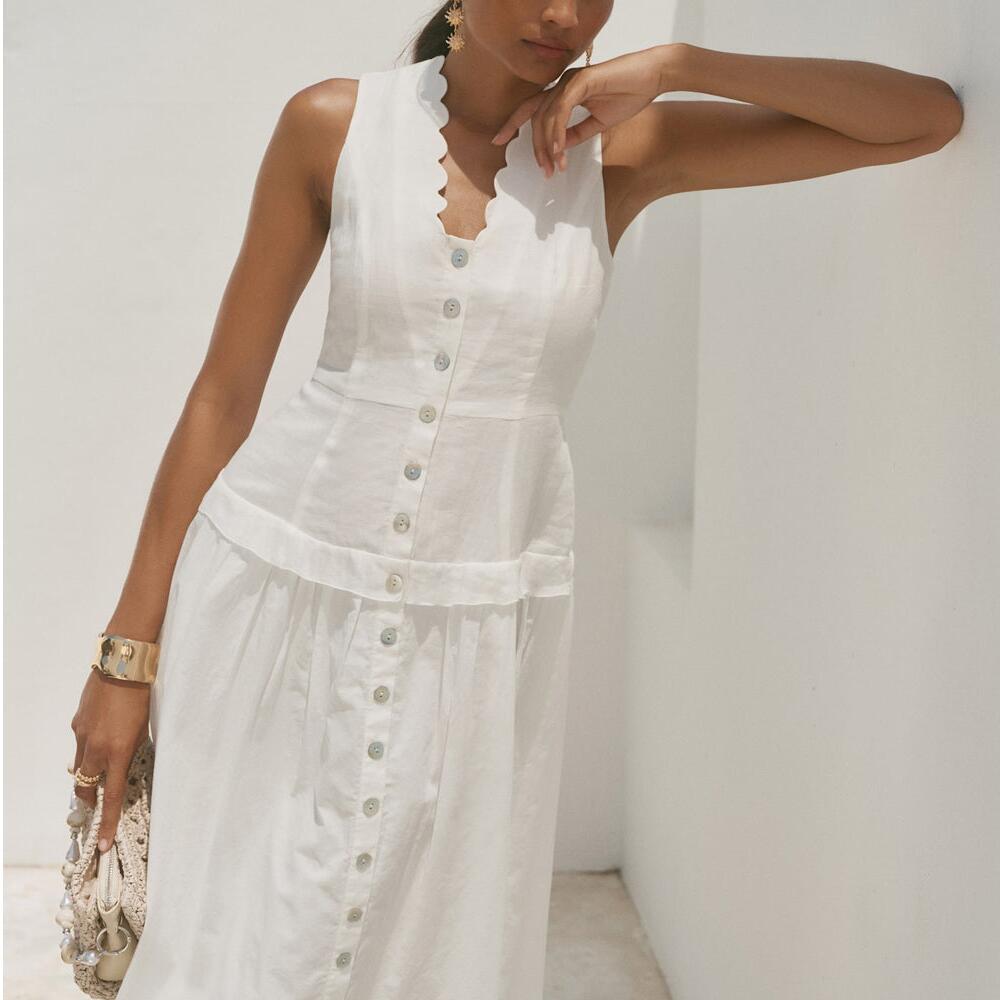 Button Down Sleeveless Dress