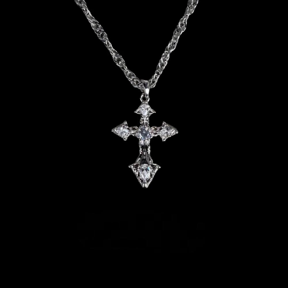 Exquisite Diamond-encrusted Cross Necklace