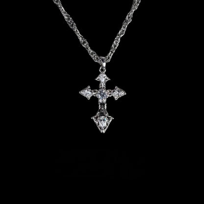Exquisite Diamond-encrusted Cross Necklace