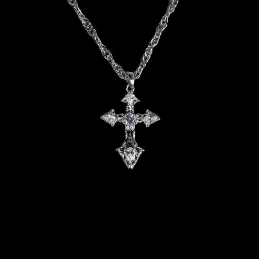 Exquisite Diamond-encrusted Cross Necklace