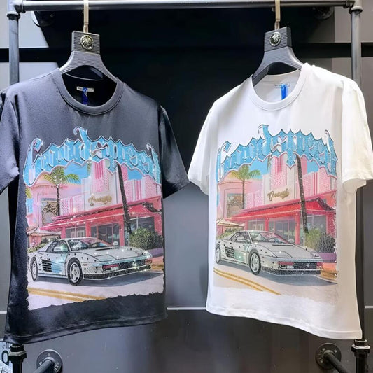 Rhinestone Vintage Sports Car T-Shirt